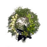 Coroa de Funeral em Tons de Branco e Verde
