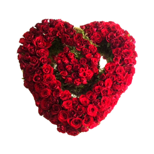 Enlaced Red Roses Heart