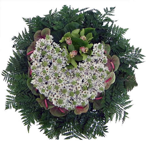 Green and White Flowers Wreath