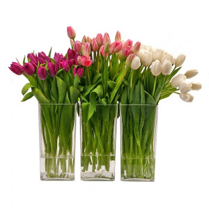 Mix Pink Tulips Vase