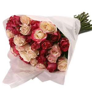 Mix Shades Pink Roses Bunch