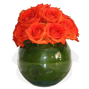 Orange Round Vase