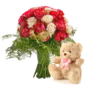 Pink Roses + Teddy