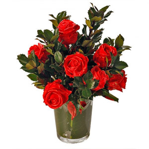 Short Vase - Waxed Roses