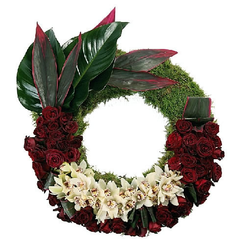 White and Red Flowers Wreath