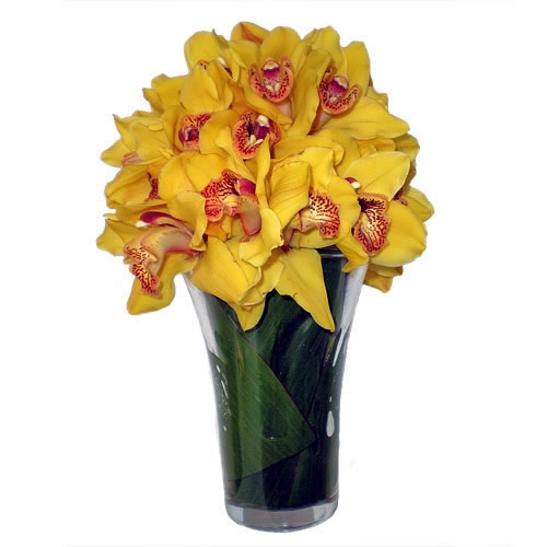 Yellow Orchids Vase