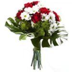 Bouquet com Rosas e Margaridas Apaixonadas