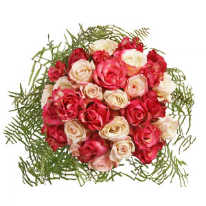 Bouquet de Rosas Rosa em Vários Tons